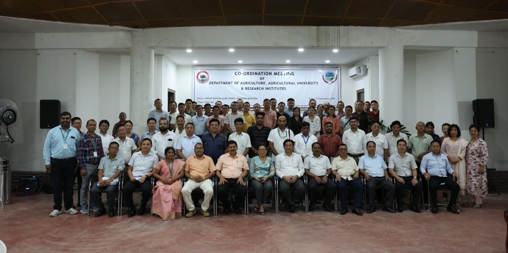 Mhathung Yanthan and others during coordination meeting of Agriculture department, Agriculture University and Research institutes on September 4 at Chumoukedima.